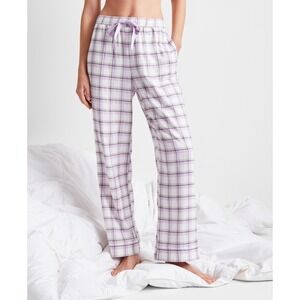 NWT Women's Plaid  State of Day Pj Pants, Large, Purple Black White Pyjamas